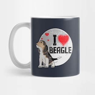 I Love Beagle Dog Night Vintage Design Mug